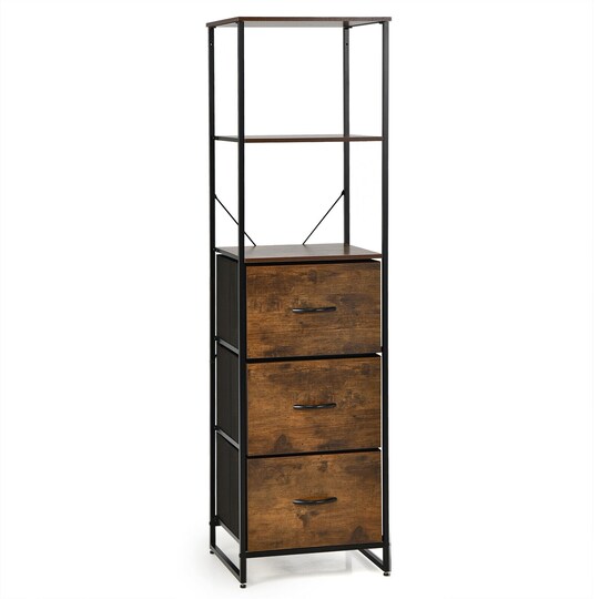 Freestanding Vertical 3 Drawer Dresser with 3 Shelves-Rustic Brown | Michaels Freestanding Vertical 3 Drawer Dresser with 3 Shelves-Rustic Brown | Michaels